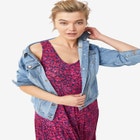 Stretch Knit Scoop Neck Sleeveless Tiered Maxi Dress image number null