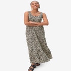 Stretch Knit Scoop Neck Sleeveless Tiered Maxi Dress image number null