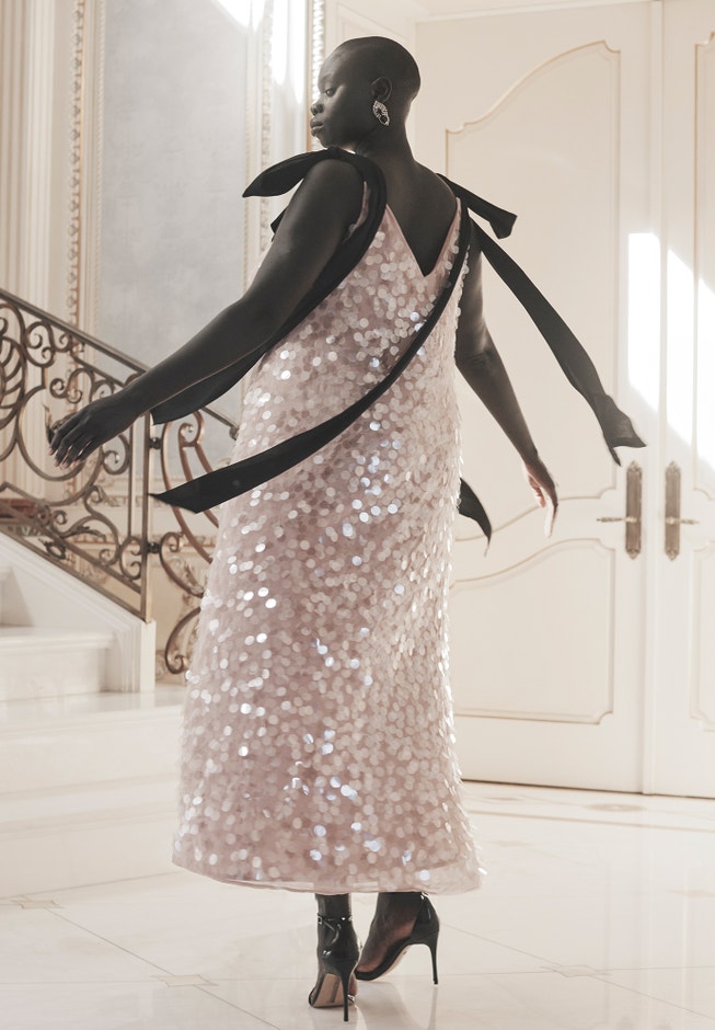 Sequin Dress With Bows image number 1