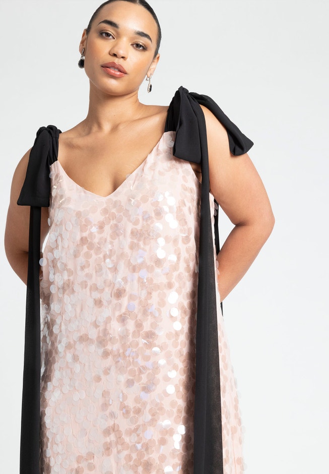 Sequin Dress With Bows image number 2