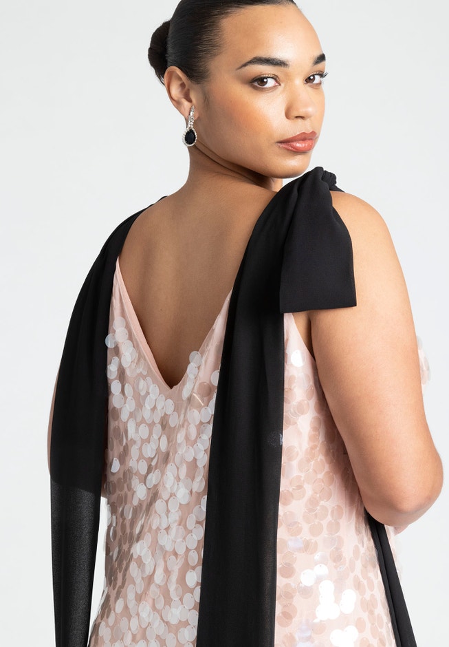 Sequin Dress With Bows image number 4