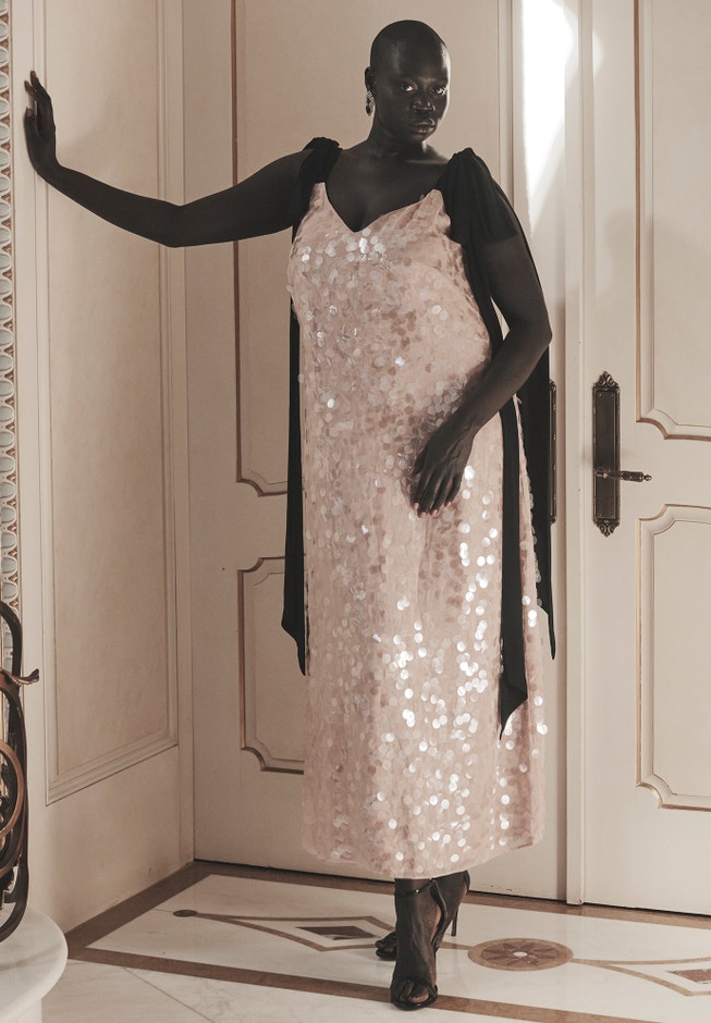 Sequin Dress With Bows image number 0