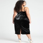 Textured Faux Leather Midi Dress image number null