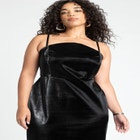 Textured Faux Leather Midi Dress image number null