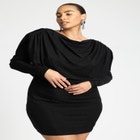 Exaggerated Cowl Mini Dress image number null