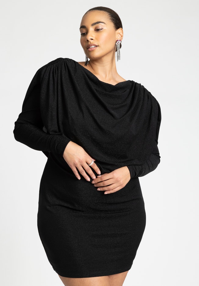 Exaggerated Cowl Mini Dress image number 2