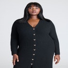 Heart Button Sweater Dress image number null