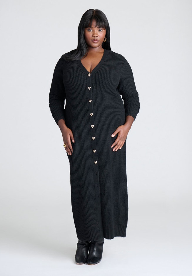 Heart Button Sweater Dress image number 0