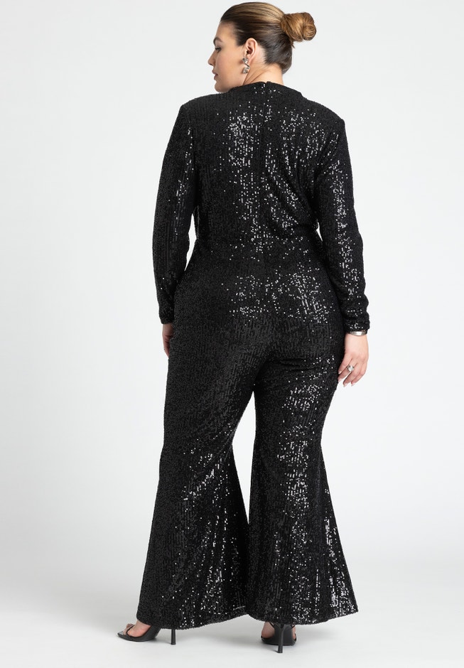 Flare Leg Sequin Jumpsuit image number 1