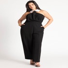 Faux Tie Collared Jumpsuit image number null