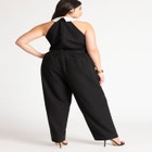 Faux Tie Collared Jumpsuit image number null