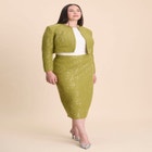 Sequin Tweed Midi Skirt image number null