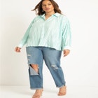 Plisse Knit Button Down image number null