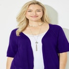 Elbow Sleeve Shrug Cardigan image number null