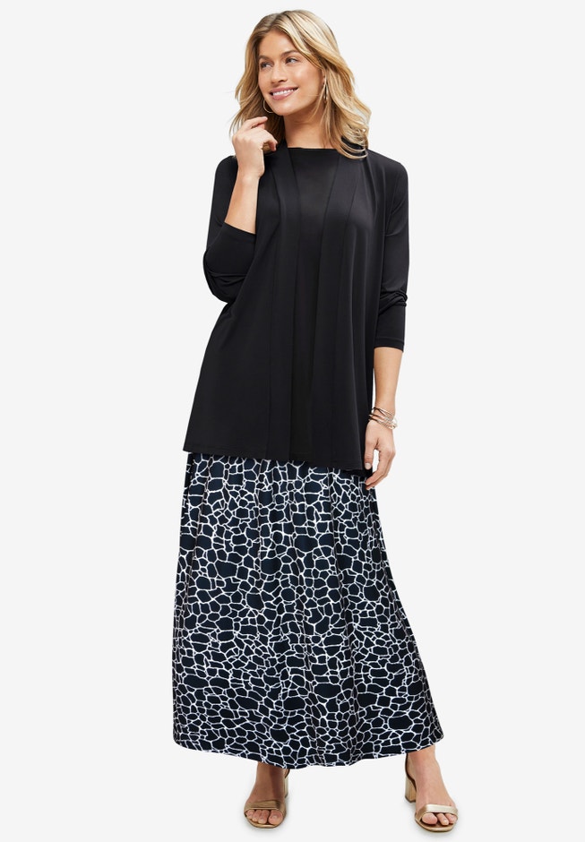 Stretch Knit Maxi Skirt image number 4
