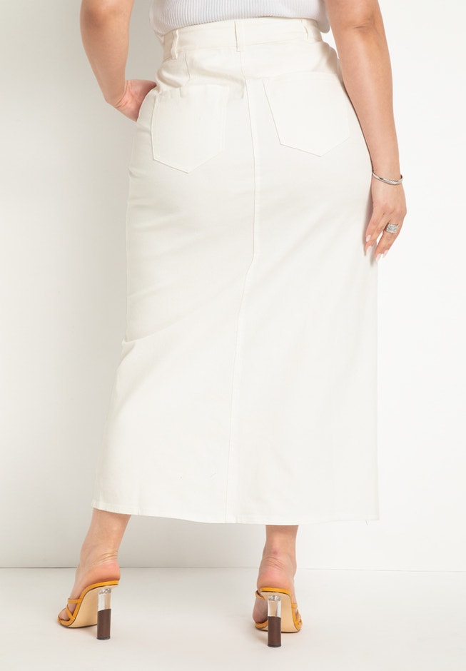 Denim Maxi Skirt image number null