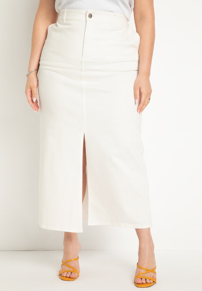 Denim Maxi Skirt image number null