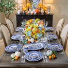 11"H x 6"Diam. Pre-Lit Mercury Glass Pumpkin on Metal Stand image number null