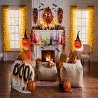 14&frac12;"H x 6"Diam Pre-Lit Mercury Glass Pumpkin on Metal Stand image number null