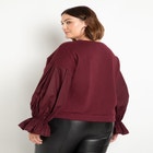 Combo Flounce Sleeve Sweatshirt image number null