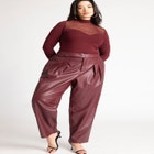 Mesh Yoke Mock Neck Top image number null