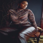 Ruched Funnel Neck Top image number null