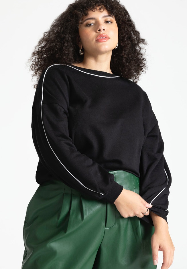 Sweatshirt With Piping image number null