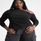 Asymmetric Off The Shoulder Top image number null