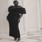 Puff Sleeve Tulle And Velvet Top image number null