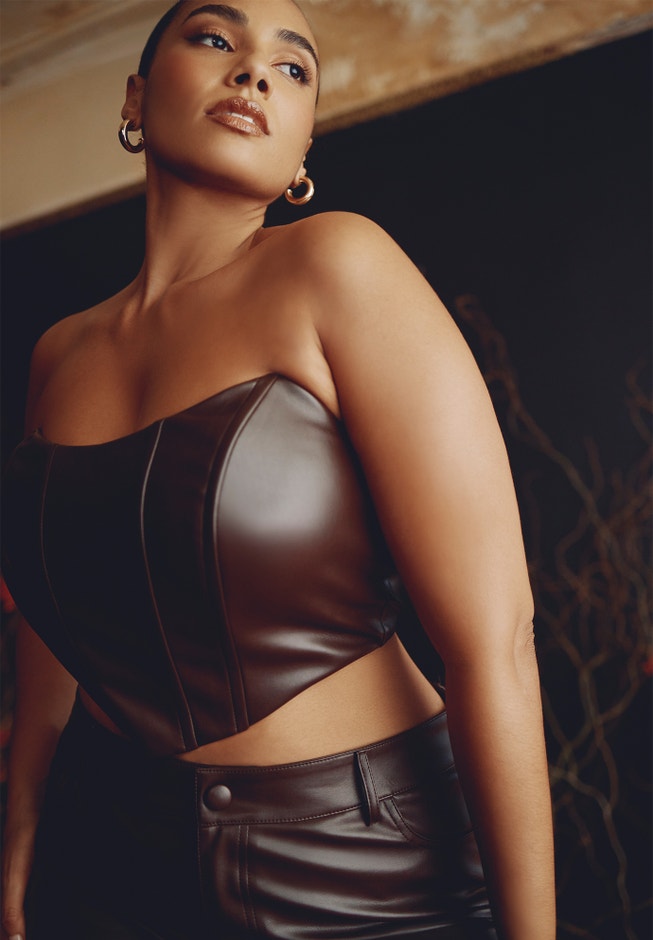Faux Leather Corset image number 0
