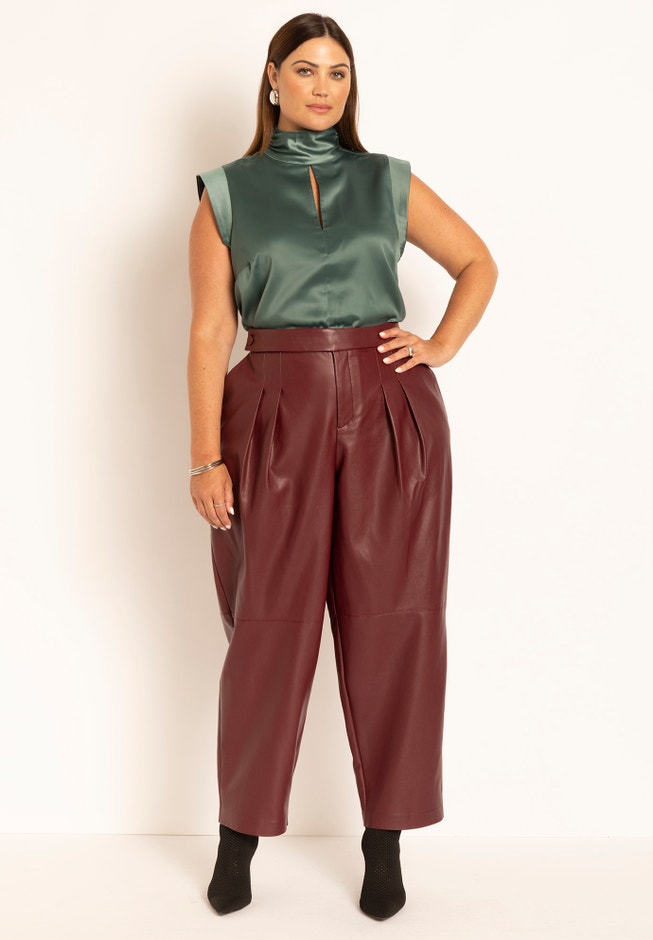 Mock Neck Top With Keyhole image number null