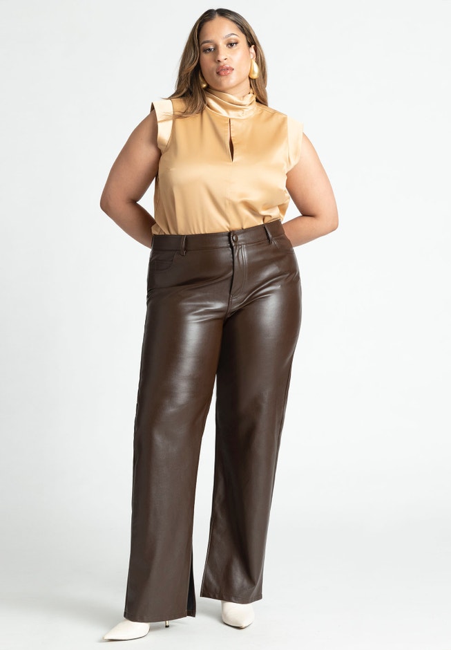 Mock Neck Top With Keyhole image number null