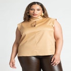 Mock Neck Top With Keyhole image number null