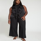 Draped Ruffle Sleeveless Top image number null