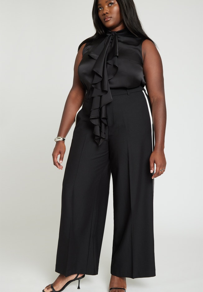 Draped Ruffle Sleeveless Top image number 3