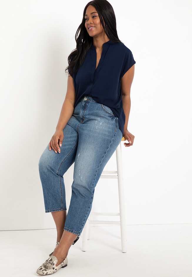 Notch Collar Blouse image number 2