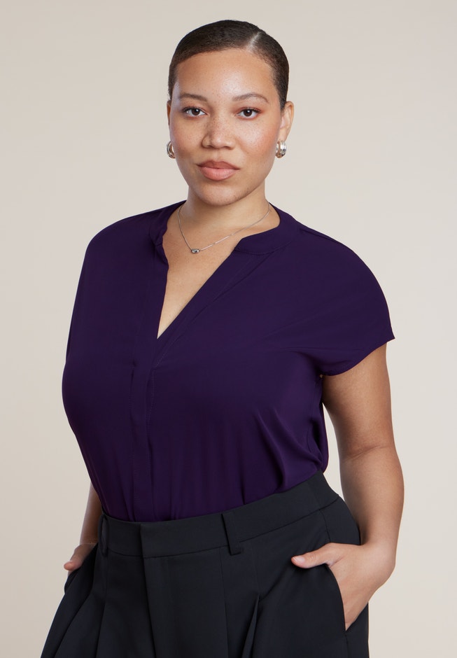Notch Collar Blouse