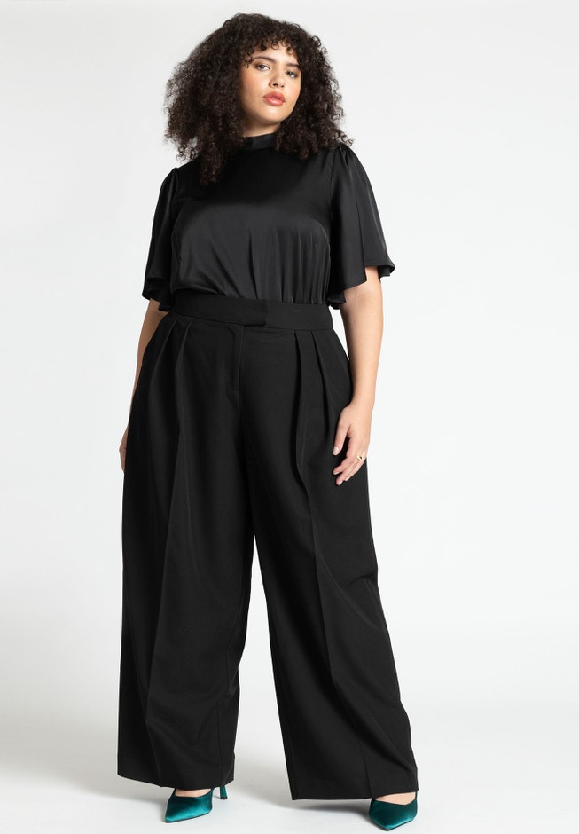 Flutter Sleeve Satin Blouse image number null