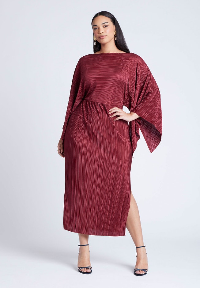 Cape Effect Plisse Dress image number 2
