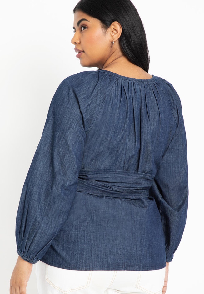 Dramatic Faux Wrap Top image number 1