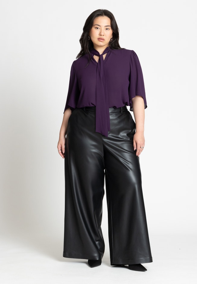 Bow Blouse with Flutter Sleeve image number 2