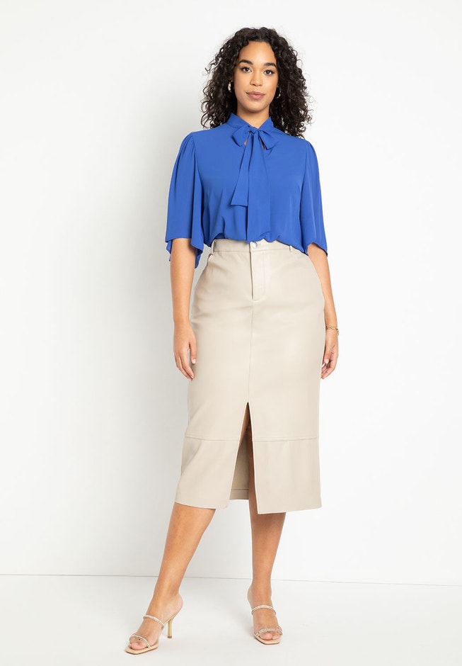 Bow Blouse with Flutter Sleeve image number 2