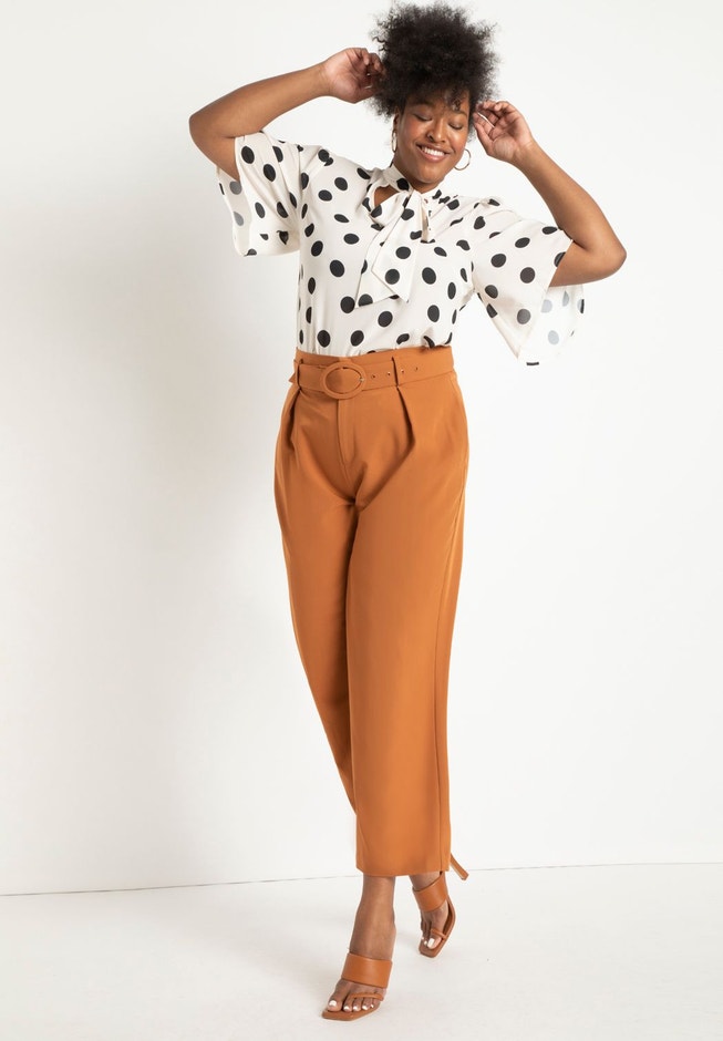 Bow Blouse with Flutter Sleeve image number 2