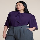 Bow Blouse With Flutter Sleeve image number null