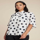 Bow Blouse With Flutter Sleeve image number null