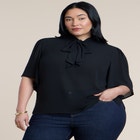Bow Blouse With Flutter Sleeve image number 0