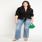 Tie Front Collared Blouse image number null