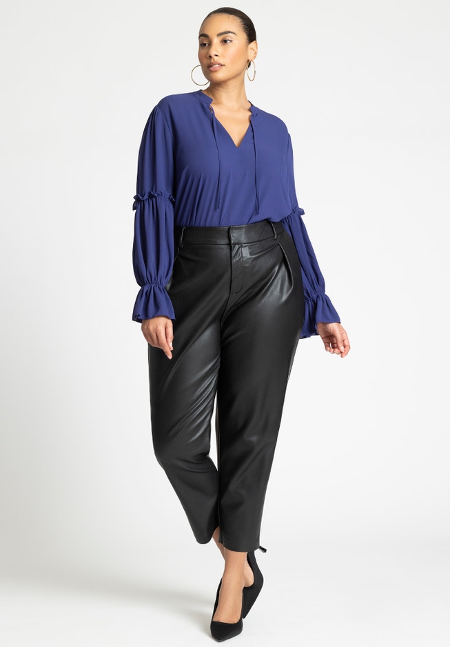 Ruffle Detail Blouse With Ties image number null