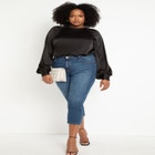 Poet Sleeve Blouse With Tie Back image number null