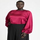 Poet Sleeve Blouse With Tie Back image number null